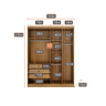 Modulado Closet Completo 9 Portas 6 Gavetas - Rizon-Cumaru/Fendi - Móveis Novo Horizonte - 12