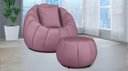 Ver imagem 1 de Kit Poltrona c/ Puff + Almofada Concha Veludo Rose