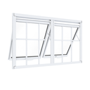 Ver imagem 1 de Janela Maxim Ar 2 Seções Aluminio Branco com Grade Linha 25 - 40x120