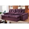 Sofá Retrátil e Reclinável 2,10m Macan Decor Estofados Roxo CestaPlus - 1