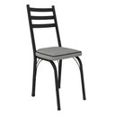 Ver imagem 3 de Kit 4 Cadeiras de Cozinha Luisiana Estampado Platina Pés de Ferro Preto - Pallazio