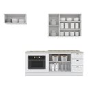 Ver imagem 2 de Cozinha Completa Americana 4 Peças com Balcão Forno de Embutir Branco e Tampo Cooktop - Móveis Henn
