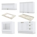 Ver imagem 3 de Cozinha Completa Americana 4 Peças com Balcão Forno de Embutir Branco e Tampo Cooktop - Móveis Henn