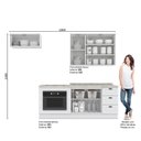 Ver imagem 4 de Cozinha Completa Americana 4 Peças com Balcão Forno de Embutir Branco e Tampo Cooktop - Móveis Henn