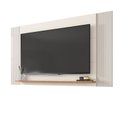 Ver imagem 3 de Painel Tv até 65 Pol Extensível 136-150-180cm Suspenso Visari Off White/freijó C01 - D’Rossi
