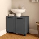 Ver imagem 4 de Gabinete de Banheiro 70 Cm com Rodízios 2 Portas Bertolini - Grafite