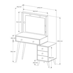 Penteadeira Camarim Led Luxo Barata Mdf Agata Basoto Brasil - 3