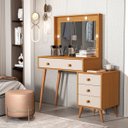 Ver imagem 1 de Penteadeira Agata Camarim Completa Mdf 114cm Naturale Off White