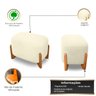 Puff Oval Pé de Madeira Decorativo para Sala Orgânico Confortável e Reforçado Bouclé Fluffy - 3