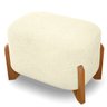 Puff Oval Pé de Madeira Decorativo para Sala Orgânico Confortável e Reforçado Bouclé Fluffy - 1