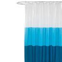Ver imagem 1 de Coina Box Pvc Faixas Azuis 198x180cm - Uzoo Cortina Box Pvc 1.98x1.80m Faixas Azuis 818011