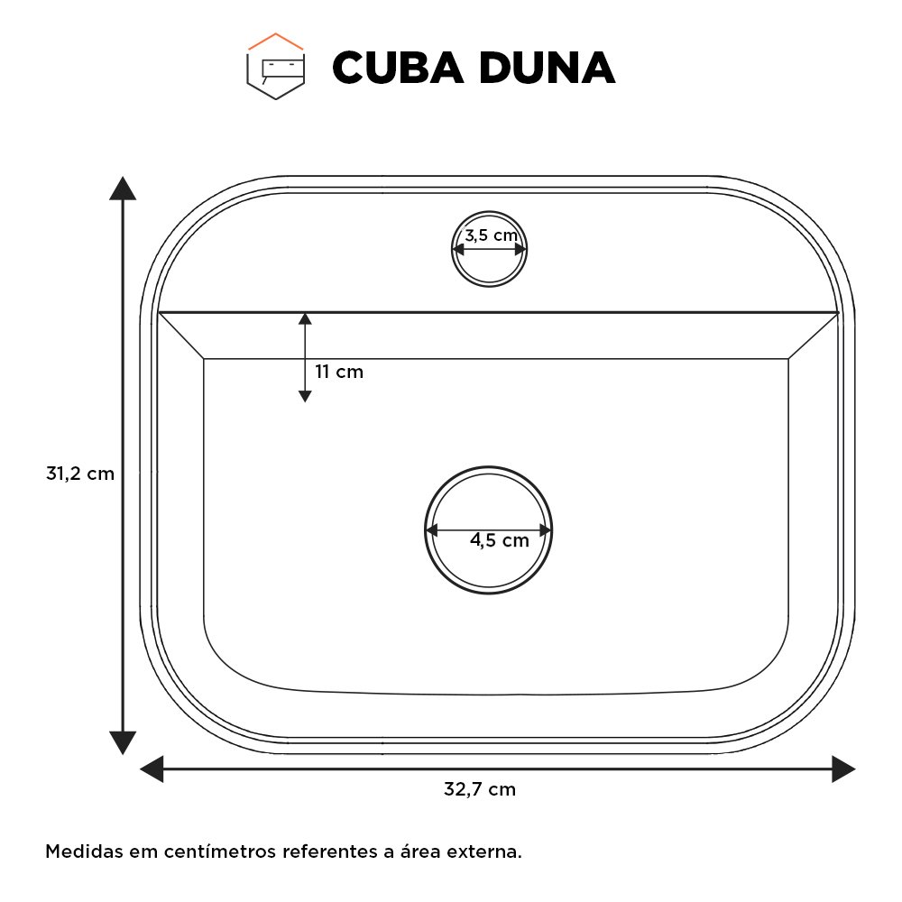Cuba para Banheiro em Mármore Sintético Duna Preto - Cozimax - 4