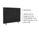 Ver imagem 6 de Cabeceira Estofada Cama Box Casal 140 Cm Lorena Suede:suede Preto