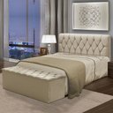 Ver imagem 1 de Kit Cabeceira Bolivia+ Calçadeira Itália Queen 160 CM Suede Marfim - D A Decor