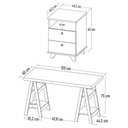 Ver imagem 4 de Mesa Escrivaninha Cavalete 135cm e Gaveteiro 2 Gavetas May A06 Olmo/branco - Mpozenato