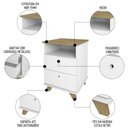 Ver imagem 5 de Mesa Escrivaninha Cavalete 135cm e Gaveteiro 2 Gavetas May A06 Olmo/branco - Mpozenato