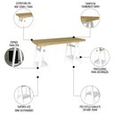 Ver imagem 3 de Mesa Escrivaninha Cavalete 135cm e Gaveteiro 2 Gavetas May A06 Olmo/branco - Mpozenato