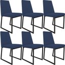 Ver imagem 1 de Kit 06 Cadeira para Sala Jantar Base Aço Industrial Preto Dafne L02 Suede Azul Marinho - lyam