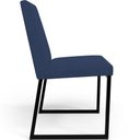 Ver mais imagens de Kit 06 Cadeira para Sala Jantar Base Aço Industrial Preto Dafne L02 Suede Azul Marinho - lyam