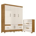 Ver imagem 1 de Guarda Roupa Casal Ms912 e Cômoda Dhara Freijó Off White – Moval