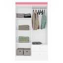 Ver imagem 4 de Guarda Roupa Solteiro Versa 4 Portas Branco Rosa Flex Fosco - Kits Paraná