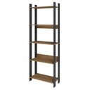Ver imagem 2 de Estante de Livros Industrial 63CMX178CM 5 Prateleiras Marrom/Lamina Mel/Preto