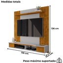 Ver imagem 3 de Painel Suspenso Tv 55 Pol 136 Cm Ipanema Naturalle Off White Bechara