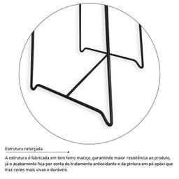 Mesa de Canto Lateral Amsterdã Alta Redonda - Preto e Vulcano - 4