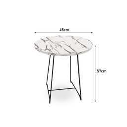 Mesa de Canto Lateral Amsterdã Alta Redonda - Preto e Vulcano - 6