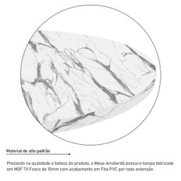 Mesa de Canto Lateral Amsterdã Alta Redonda - Preto e Vulcano - 3