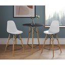 Ver imagem 1 de Mesa Bistrô Eames Eiffel Preta com 2 Banquetas Brancas de Madeira