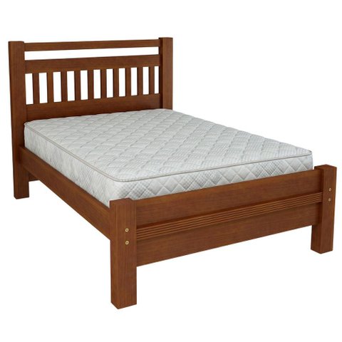Cama Casal de Madeira Maciça 140cm Escócia B07 Avelã - Lyam Decor