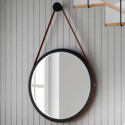 Balcão Buffet Sinfonia 4 Portas Com Espelho Redondo H01 Preto/Nature - Mpozenato - 8