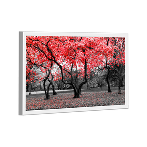 Quadro Árvores Branco e Vermelho