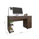 Ver imagem 3 de Escrivaninha Mesa Escritório Ariel Móveis Primus 1 Gaveta 136cm Amêndoa Wood Marrom