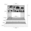 Ver imagem 2 de Jogo de Quarto Chiara Módulo Aéreo 2 Portas e Bicama Off White/carvalho com Colchões Supreme D33