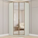 Ver imagem 1 de Guarda-roupa Closet Canto com Espelho Modulado 2 Portas 3 Gavetas Seletto Henn - Areia/jequitibá