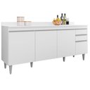 Ver imagem 1 de Balcao com Tampo 4 Portas 2 Gavetas Bp 180 Cm Agatha Eratto Moveis - Branco