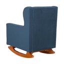 Ver imagem 4 de Kit Poltrona e Puff Aurora Balanço Suede Azul Royal- Fm