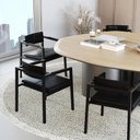 Ver imagem 2 de Poltrona Noah Fixa C/4 Pés 78 X 60,5 X 60,5 Cm. Courino Preto Courino Preto