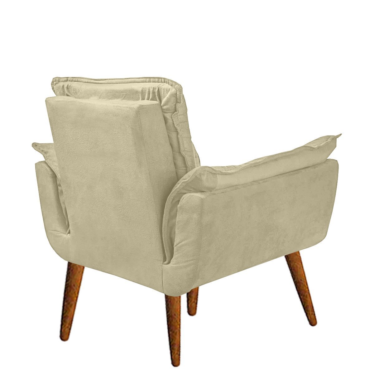 Poltrona decorativa opala confortável para sala quarto recepção suede luxo arapongas decor Bege - 4