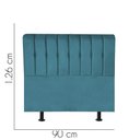Ver imagem 2 de Cabeceira Estofada Kiara 90cm Solteiro para Cama Box Quarto Suede Azul Turquesa - Ahazzo Móveis