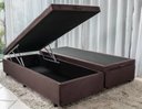 Ver imagem 1 de Cama Báu Box Base Casal Bipartido Suede Marrom Blindado