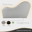 Ver imagem 2 de Cabeceira Led Orgânica 140cm Casal Painél para Cama Box Bouclé Serena