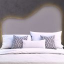 Ver imagem 1 de Cabeceira Led Orgânica 140cm Casal Painél para Cama Box Bouclé Serena