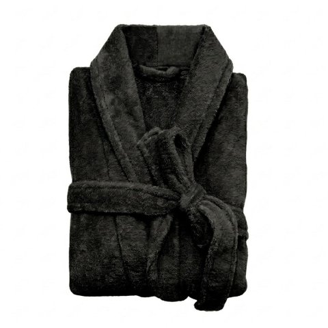 Roupão de Banho Masculino G Microfibra Camesa Preto