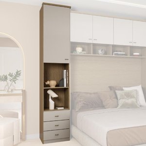 Modulado Lateral 01 Porta com 245cm de Altura 03 Gaveta Setiba -carvalho/offwhite