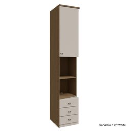 Modulado Lateral 01 Porta com 245cm de Altura 03 Gaveta Setiba -carvalho/offwhite - 2