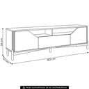 Ver imagem 4 de Rack TV 80 pol 182cm 3 Portas Pés Madeira Maciça Nira Tauari F07 - Mpozenato