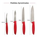 Ver imagem 2 de Jogo de Facas Tramontina Plenus 4 Peças Inox para Cozinha Vermelho